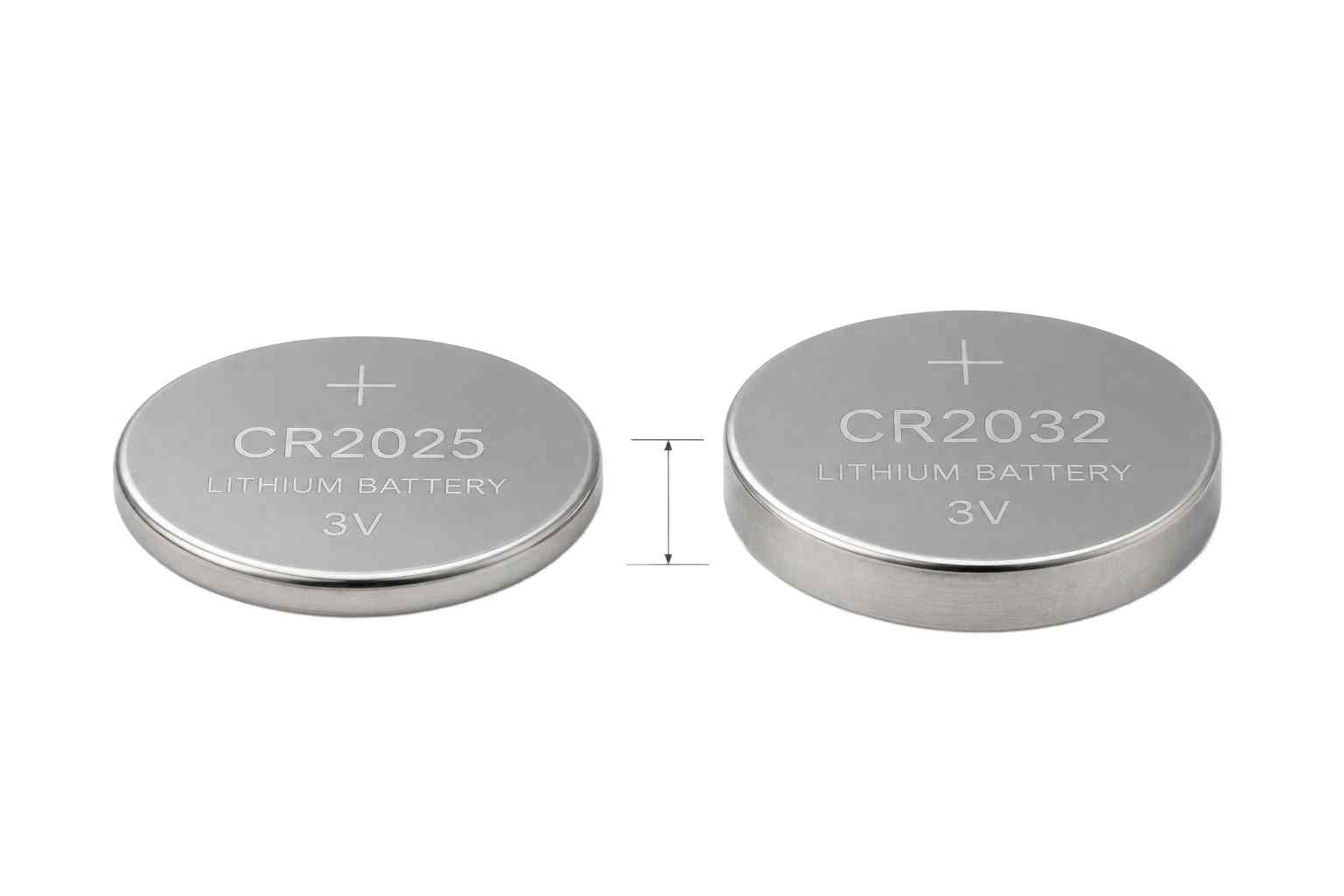 CR2025 vs CR2032 srovnání tloušťka průměr 20mm